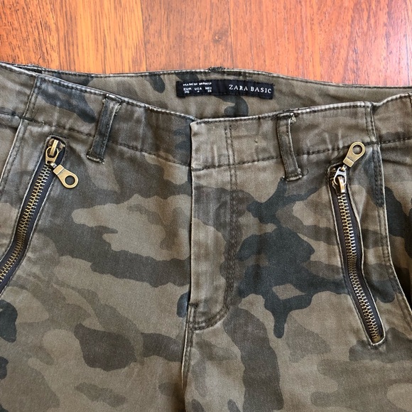 Zara army print skinny jeans with zipper details - Picture 5 of 7